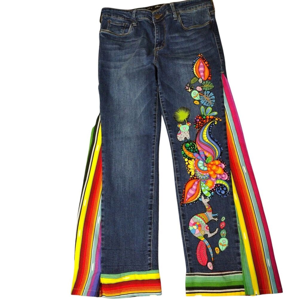 Upcycled Designed STS Blue Relaxed Denim Blue Jeans Size 32 Woman's High-Rise